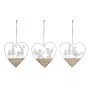 Décorations de Noël DKD Home Decor Métal Bois Corde Cerf (14 x 2 x 15 cm) (3 pcs)