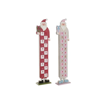 Calendrier de l’Avent DKD Home Decor Bois Père Noël (2 pcs) (14 x 7 x 64 cm)