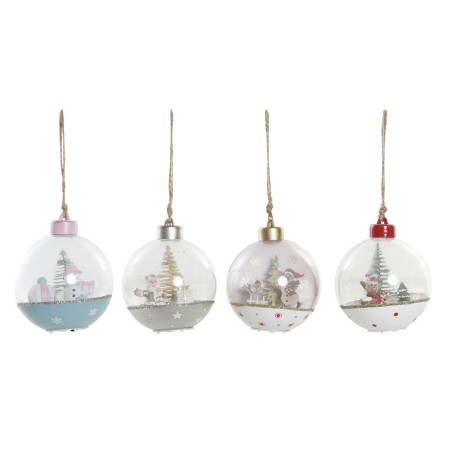 Boule de Noël DKD Home Decor PVC Père Noël (4 pcs) (8 x 8 x 9 cm)