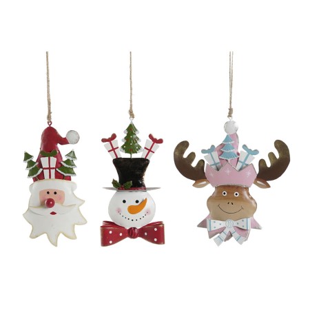 Décorations de Noël DKD Home Decor Métal Père Noël (3 pcs) (16 x 3 x 18 cm)