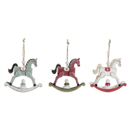 Décorations de Noël DKD Home Decor Cheval Bois (17.5 x 12 x 32 cm) (3 pcs)