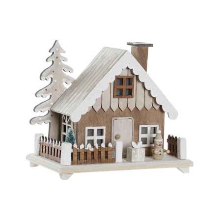 Décorations de Noël DKD Home Decor Bois Maison (19 x 12 x 16 cm)