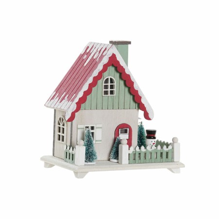 Décorations de Noël DKD Home Decor Bois Maison (15.5 x 10 x 16 cm)