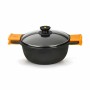 Casserole avec Couvercle en Verre BRA Noir Métal Aluminium Aluminium fondu Ø 28 cm