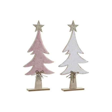 Arbre de Noël avec Étoile DKD Home Decor Laine Bois MDF (2 pcs) (26.5 x 6 x 58 cm)