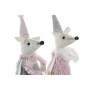 Décorations de Noël DKD Home Decor Souris Bois Polyester (7.5 x 6 x 17 cm) (2 pcs)