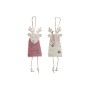 Décorations de Noël DKD Home Decor Polyester Laine Bois MDF Renne (2 pcs) (6 x 3 x 18 cm)