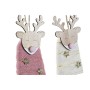 Décorations de Noël DKD Home Decor Polyester Laine Bois MDF Renne (2 pcs) (6 x 3 x 18 cm)