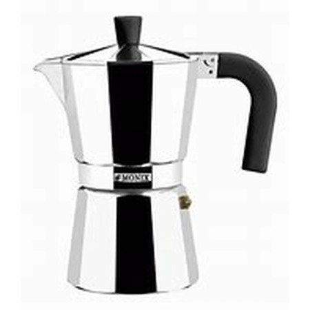 Cafetera Italiana Monix Plateado Metal Aluminio 3 Tazas