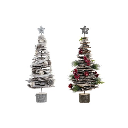 Sapin de Noël DKD Home Decor Bouleau LED (22 x 22 x 52 cm) (2 pcs)