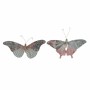 Décorations de Noël DKD Home Decor Polyester Papillon (2 pcs) (31 x 3 x 21 cm)