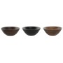 Saladier Home ESPRIT Marron Noir Marron Clair Bois de manguier 30 x 30 x 12 cm (3 Unités)