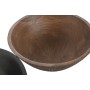 Saladier Home ESPRIT Marron Noir Marron Clair Bois de manguier 30 x 30 x 12 cm (3 Unités)