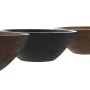 Saladier Home ESPRIT Marron Noir Marron Clair Bois de manguier 30 x 30 x 12 cm (3 Unités)