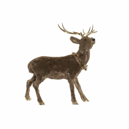 Décorations de Noël DKD Home Decor Polyester Mousse Cerf (56 x 34 x 63 cm)
