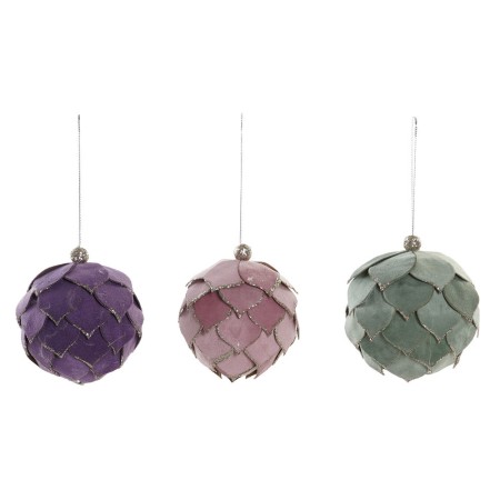 Boule de Noël DKD Home Decor Mousse Ananas (3 pcs) (10 x 10 x 23 cm)
