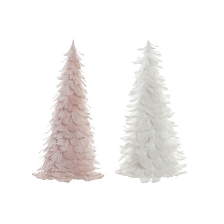 Décorations de Noël DKD Home Decor Carton Plume Noël (22 x 22 x 46 cm) (2 pcs)
