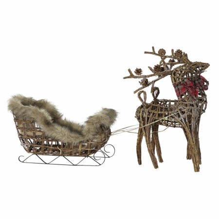 Décorations de Noël DKD Home Decor Renne Métal osier (3 pcs) (40 x 14 x 63 cm) (30 x 60 x 37 cm)