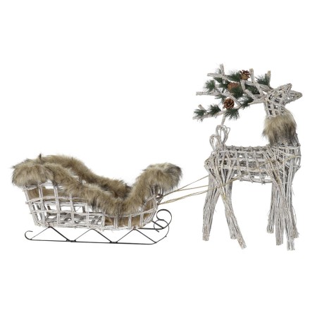 Traîneau DKD Home Decor Métal osier (3 pcs) (58 x 30 x 30 cm) (40 x 14 x 60 cm)