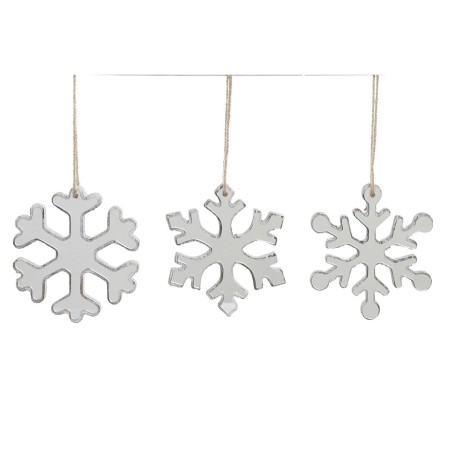 Décorations de Noël DKD Home Decor Bois Miroir (3 pcs) (12 x 1.5 x 12 cm)