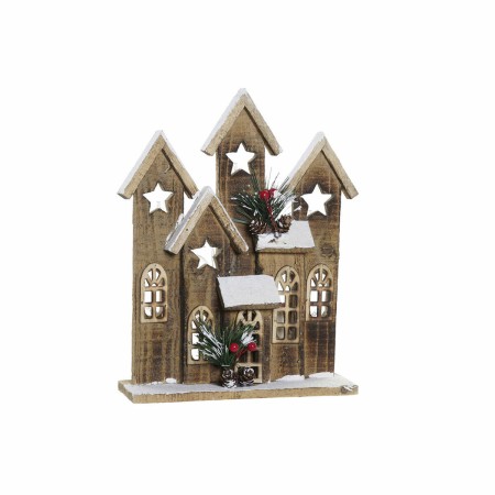 Décorations de Noël DKD Home Decor Maison Bois (23.5 x 7 x 30 cm)