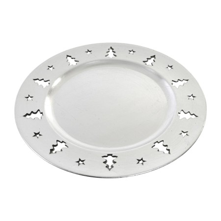 Centre de Table DKD Home Decor Argenté PP (Polypropylène) Noël (33 x 33 x 2 cm)