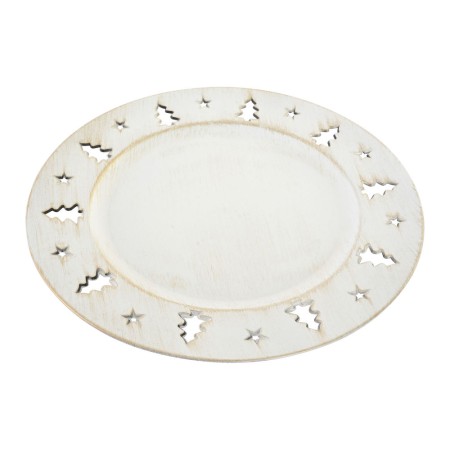 Centre de Table DKD Home Decor Blanc PP (Polypropylène) Noël (33 x 33 x 2 cm)