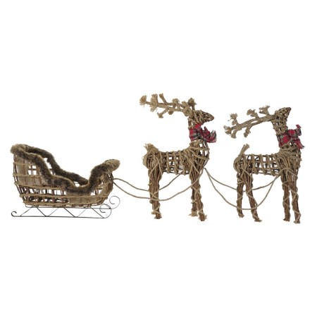 Traîneau DKD Home Decor Jute Métal osier (3 pcs) (54 x 29 x 33 cm) (40 x 14 x 65 cm)