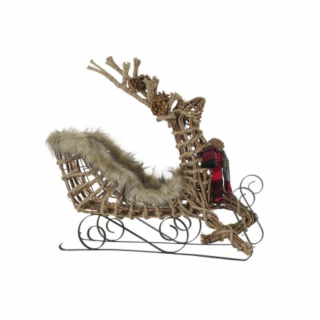 Traîneau DKD Home Decor Jute Métal osier Renne (63 x 20 x 52 cm)