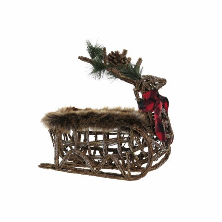 Décorations de Noël DKD Home Decor Renne osier Ananas (40 x 18 x 34 cm)