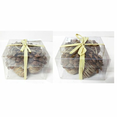 Décorations de Noël DKD Home Decor Rotin (11 x 11 x 7 cm) (7 x 7 x 8 cm) (2 pcs)