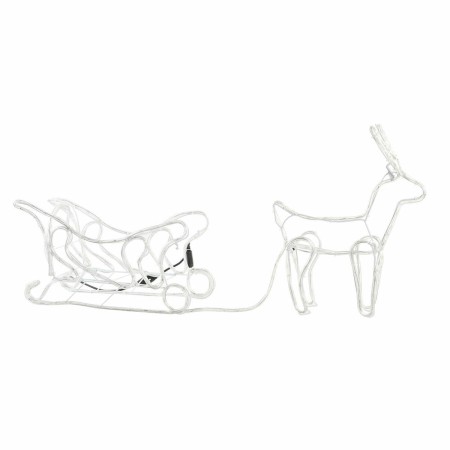 Bande lumineuse DKD Home Decor Renne et traîneau Jaune Blanc Métal (114 x 24 x 46 cm)
