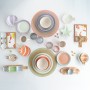 Assiette creuse Quid Kaleido Vert Corail Céramique Ø 21,5 cm (12 Unités)