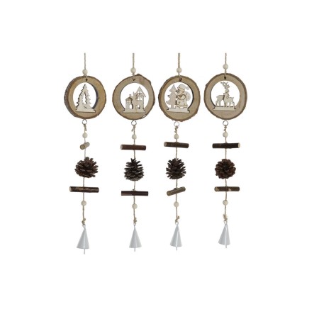 Décorations de Noël DKD Home Decor Métal Bois MDF (4 pcs) (8 x 4 x 42 cm)