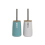 Brosse de salle de wc DKD Home Decor Blanc Turquoise Bambou Acier inoxydable Dolomite (2 pcs) (12.2 x 12.2 x 35.2 cm)