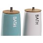 Brosse de salle de wc DKD Home Decor Blanc Turquoise Bambou Acier inoxydable Dolomite (2 pcs) (12.2 x 12.2 x 35.2 cm)