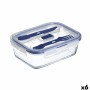 Boîte à lunch hermétique Luminarc Pure Box Active Bicolore verre 1,22 L 16 cm (6 Unités)