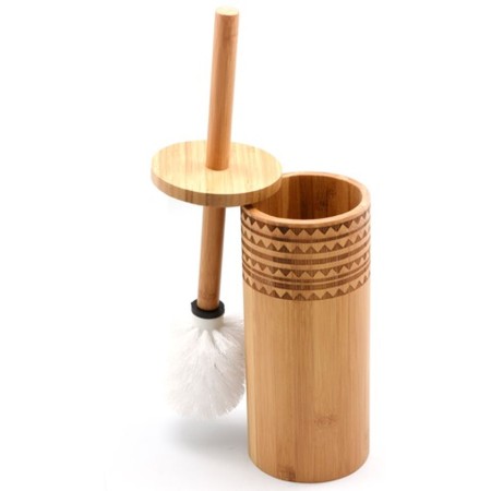 Brosse de salle de wc DKD Home Decor Bambou (10 x 10 x 24 cm)