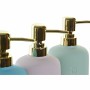 Distributeur de Savon DKD Home Decor Vert Gris Turquoise ABS Grès Glam (3 pcs)