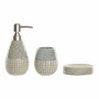 Ensemble de Bain DKD Home Decor Gris Crème ABS Grès (3 pcs) (8 x 8 x 17.5 cm)