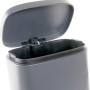 Corbeille à papier DKD Home Decor Métal Gris clair Polypropylène (PP) (21 x 15 x 29.5 cm) (5 L)