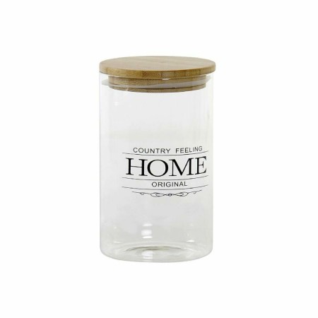 Boîte DKD Home Decor Bambou Verre Borosilicaté Cottage (10 x 10 x 17 cm)