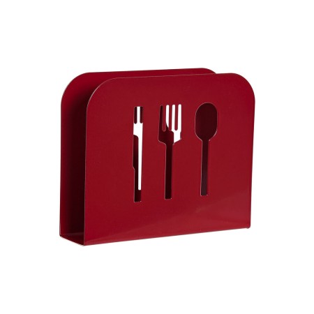 Porte-serviettes DKD Home Decor Rouge Noir Métal (15 x 4 x 12.5 cm) (2 pcs)