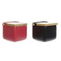 Salière avec couvercle DKD Home Decor Naturel Rouge Noir Bambou Dolomite (15 x 12 x 11 cm) (2 pcs)