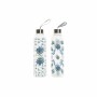 Bouteille d'eau DKD Home Decor Bleu Blanc Acier inoxydable Verre Borosilicaté Carrelage (550 ml) (2 pcs)