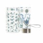 Bouteille d'eau DKD Home Decor Bleu Blanc Acier inoxydable Verre Borosilicaté Carrelage (550 ml) (2 pcs)