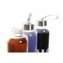 Bouteille d'eau DKD Home Decor Bleu Noir Rouge Acier inoxydable Verre Borosilicaté (550 ml) (3 pcs)