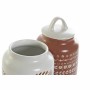 Pot pour ustensiles de cuisine DKD Home Decor Terre cuite Blanc Grès Cottage (11 x 11 x 19 cm) (2 pcs)