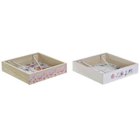 Porte-serviettes DKD Home Decor Bloom Métal Bois MDF (2 pcs)