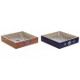 Porte-serviettes DKD Home Decor Carrelage Bleu Blanc Métal Terre cuite Bois MDF (2 pcs)